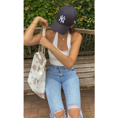 High-waisted wide-leg jeans