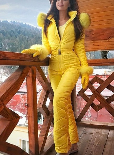 Hooded ski suit