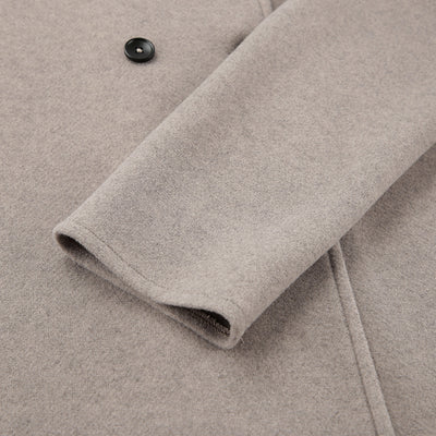 Brown wool coat with V-neck