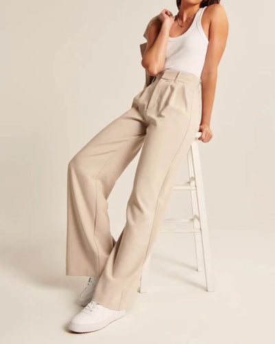 High-waisted wide-legged pants