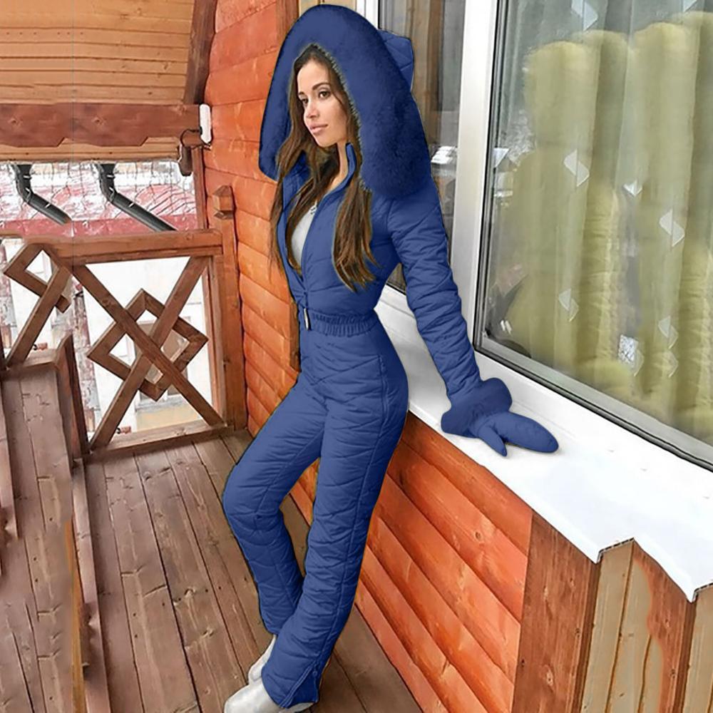 Hooded ski suit