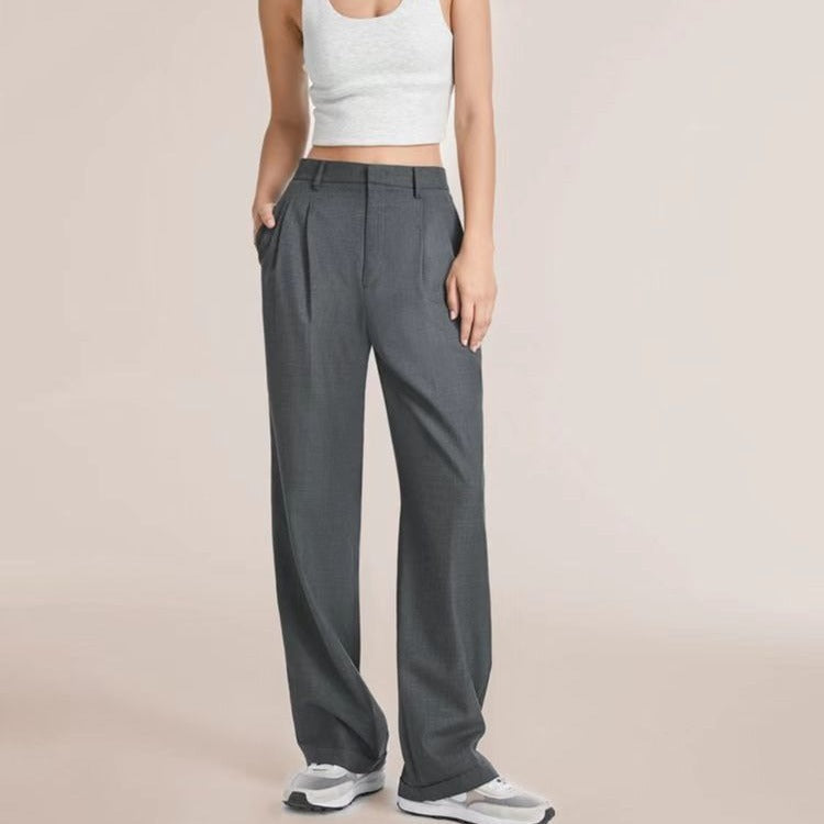 High-waisted wide-legged pants