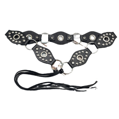 Lace-up belt with flying ring design