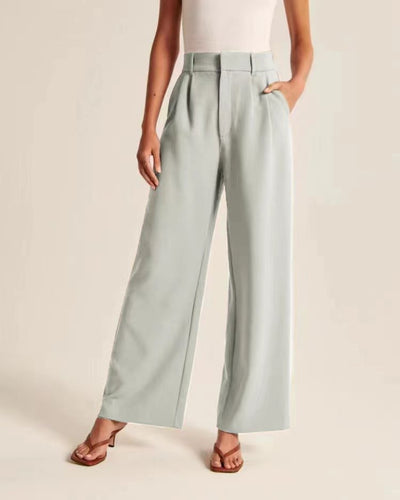 High-waisted wide-legged pants