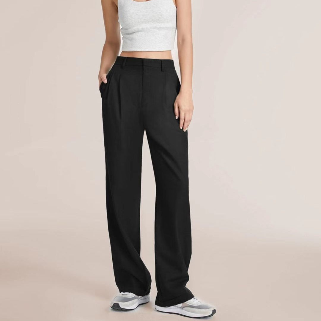 High-waisted wide-legged pants