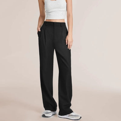 High-waisted wide-legged pants