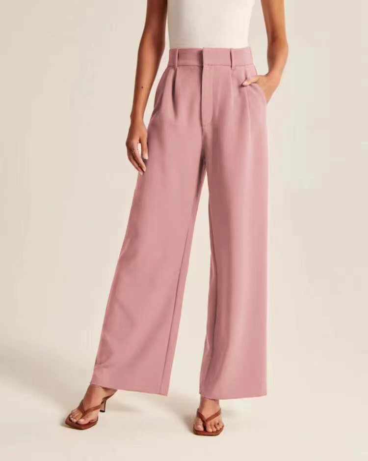 High-waisted wide-legged pants