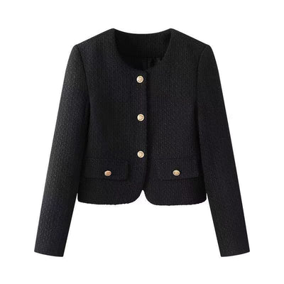 French-style round-neck coat
