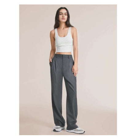 High-waisted wide-legged pants