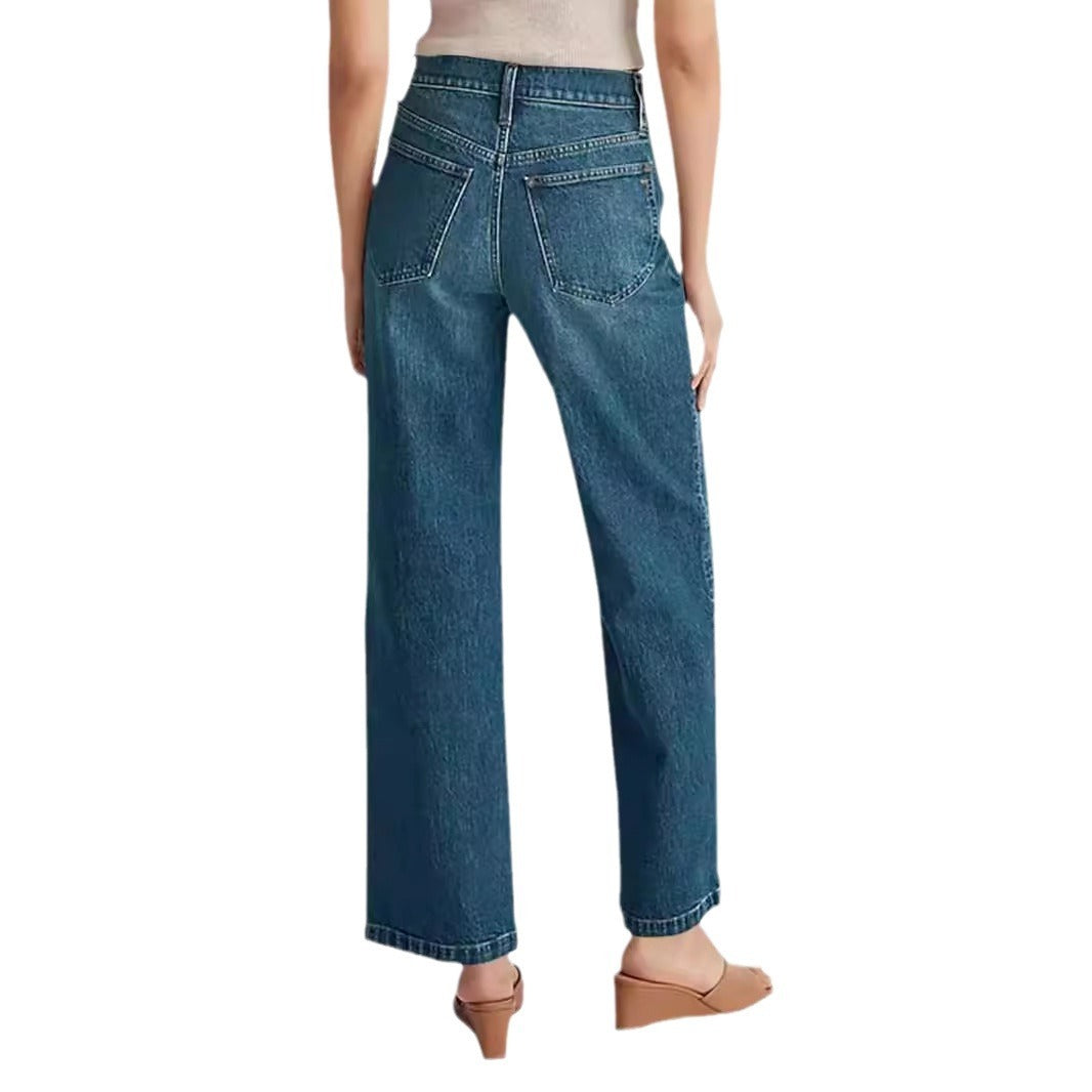 Wide-leg jeans with square pocket