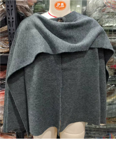 Casual and loose knit cape coat