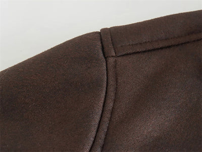 Brown leather coat